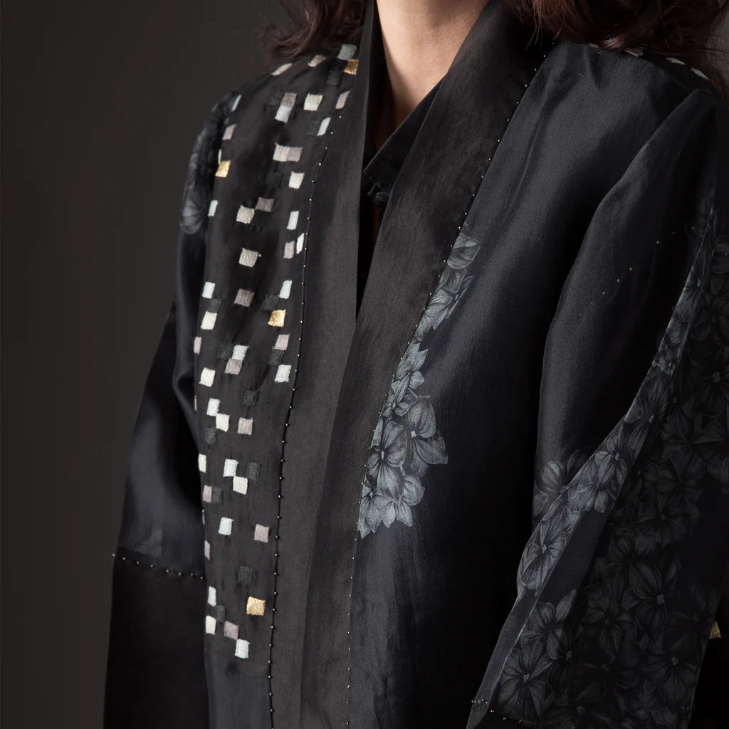 Black Hand Embroidered Abaya