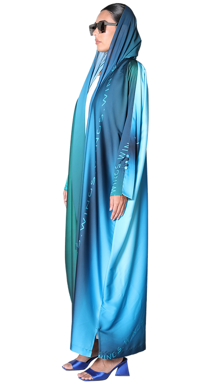 OCEAN BUTTONS ON SLEEVES ABAYA