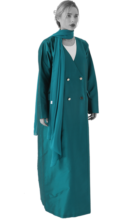 Suit Abaya with Silver Buttons