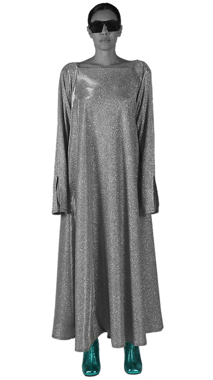 Silver Luminaire Long Sleeves Dress