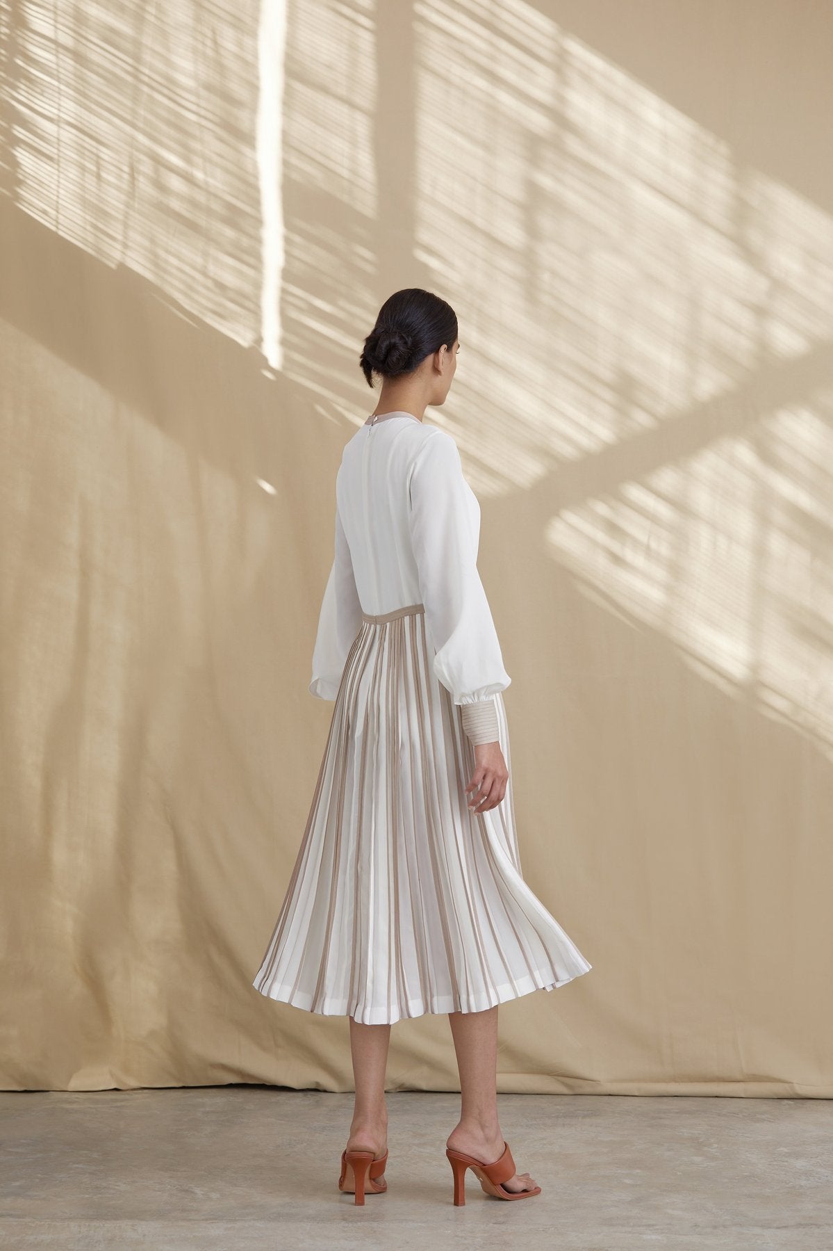 Silk Dress With Pleated Skirt