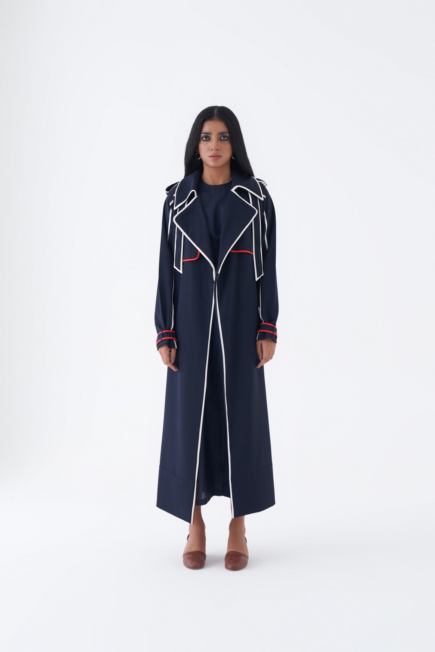 Sapphire Trench with sleeves-24201L