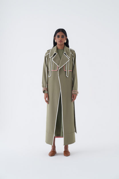 Sage Trench with sleeves-24201L