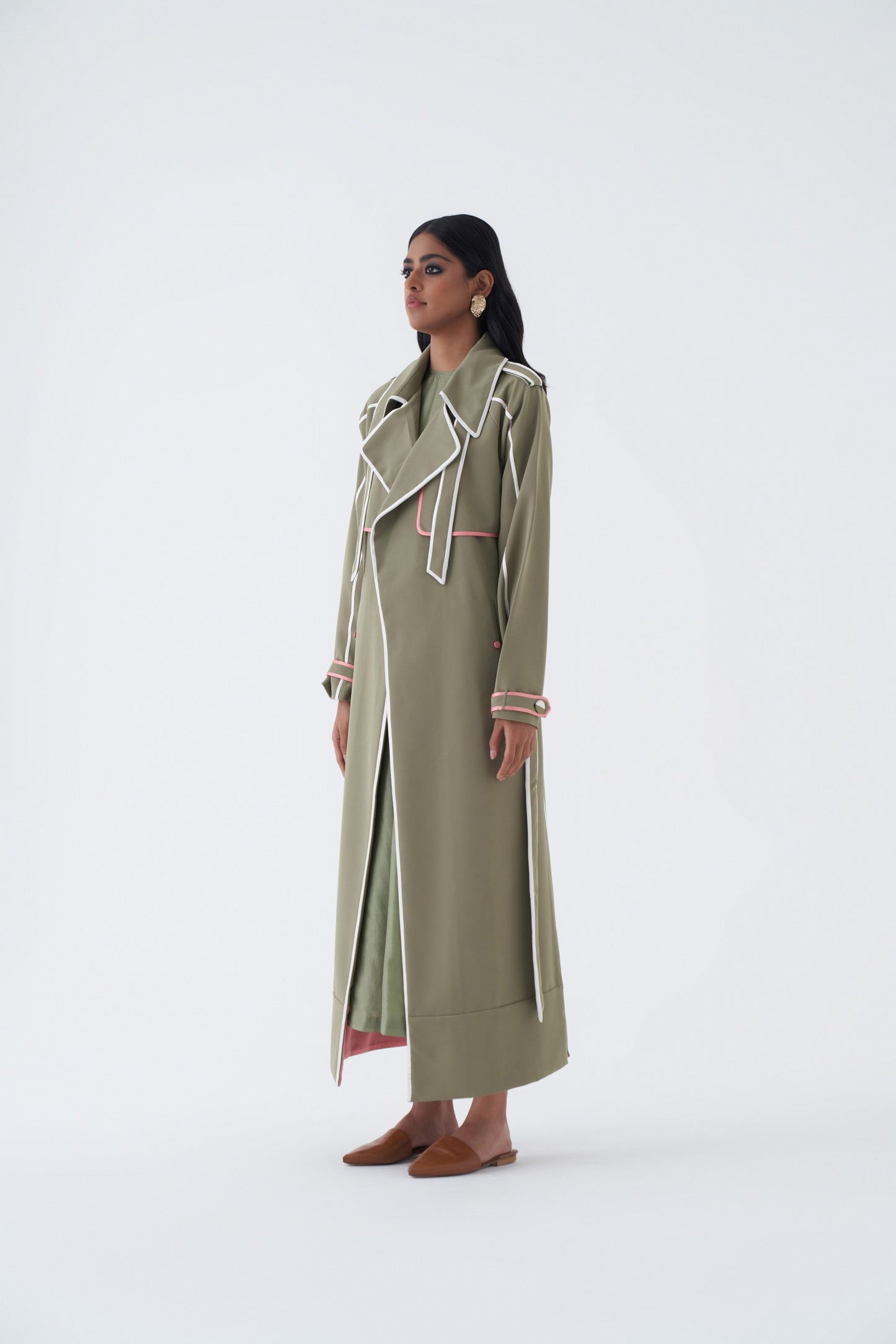 Sage Trench with sleeves-24201L