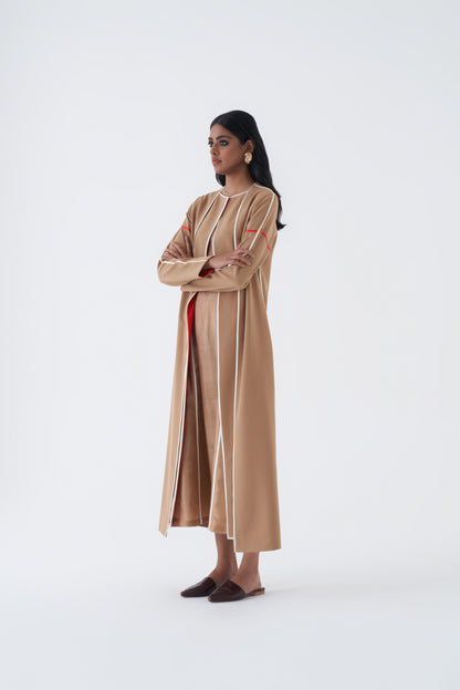 Taupe Abaya with sleeves-24202